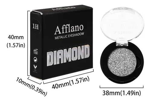 Afflano Sombra Glitter Plateada Gris Plata Intensa