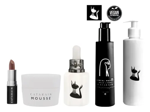 Catarain Kit Bruma Viva Serum+agua Linfal+crema Viva+mousse Protec Solar+labial Nude Set Vegano