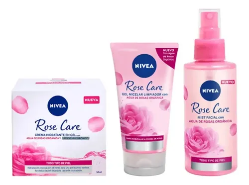 Kit X3 Rutina Diaria Facial Nivea Rose Care