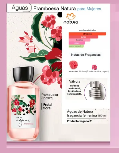 Aguas De Natura Frambuesa Femenina 150ml Natura Vegano