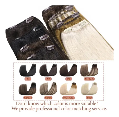 Extensiones De Pelo Real Negro 1b 40cm Para Mujer