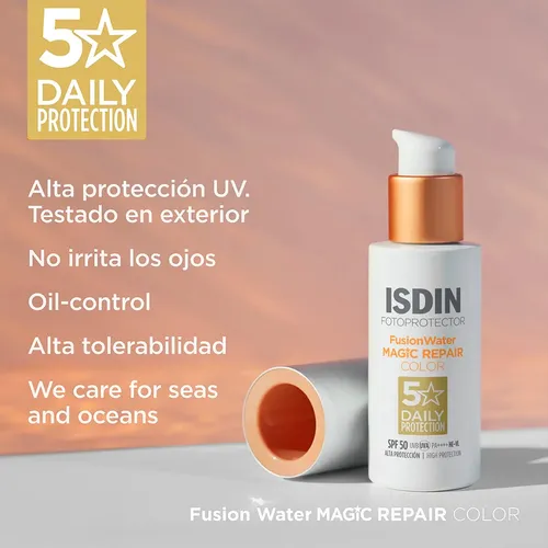 Fotoprotector Isdin Spf50 Fusion Water Magic Repair Color