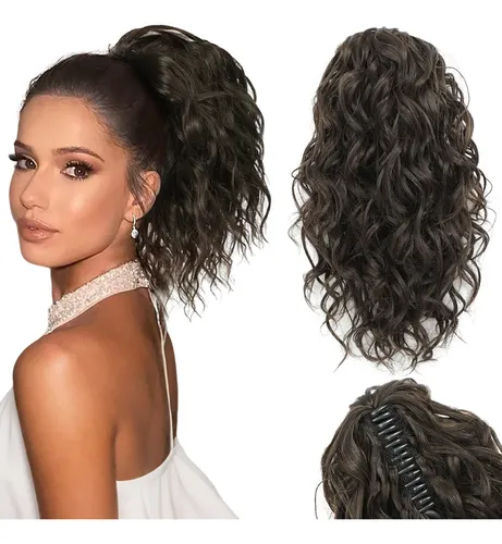 Extensiones De Cabello Rizado Para Coleta De 12 Pulgadas Con