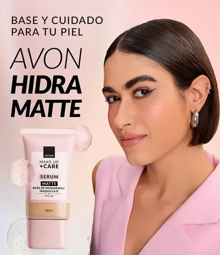 Base Serum Avon Fps 30 Matte Tono 140q Light Ochre X 30ml.