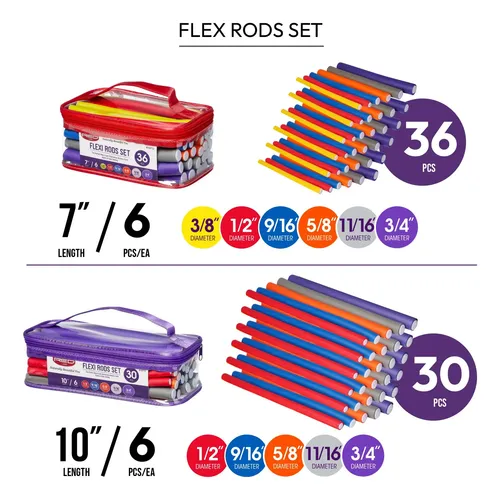 Rodillos De Espuma Flexi Rods Red By Kiss Twist, 36 Unidades