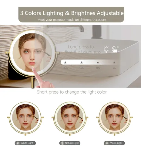 Espejo De Maquillaje Miroamz De 8 Luces Con Aumento De 1x/10