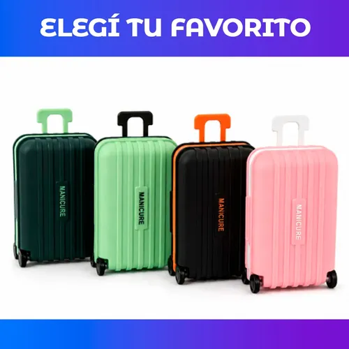 Set Manicura Y Pedicura 12 Piezas Valija Con Ruedas Estuche