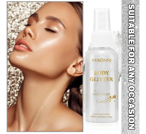 Iluminador En Aerosol Para Cuerpo Y Cabello, Color Blanco Pl