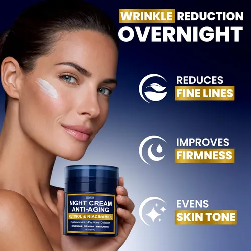 Crema De Noche Arvesa Para Mujeres Con Retinol Y Péptidos Día/noche
