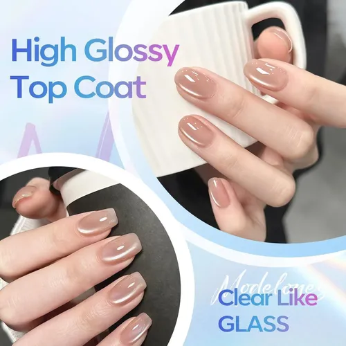 Top Coat Brillante En Gel Modelones 15ml Sin Limpieza