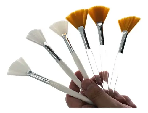 Brocha – Pincel Abanico – Para Peeling – Ácidos – Skincare Color Blanco