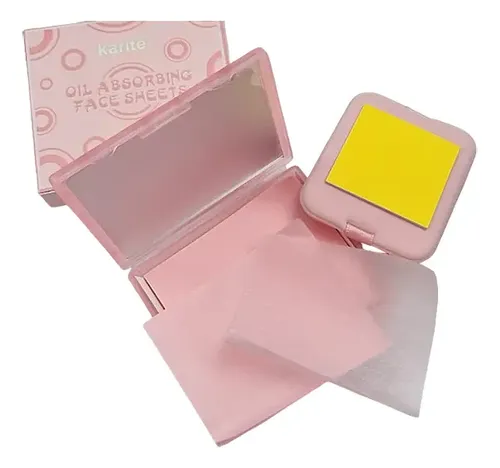 Papel Absorbente Facial con Esponja y Estuche de Karite – Rosa