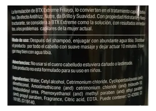 Baño Capilar Frilayp Btx Extreme X 1000 Gr