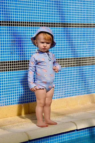 Malla Enterito Body + Gorro Piluso Bebé Filtro Solar Uv Agua