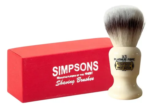 Simpsons Shaving Brush Commodore X3 Platinum Fiber Faux Many