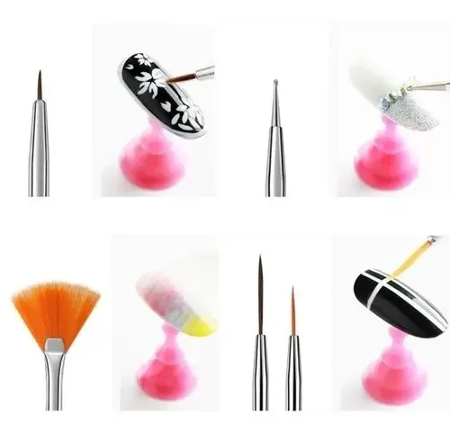 Kit Decoracion Uñas De 15 Pinceles Para Nail Art Esculpidas!