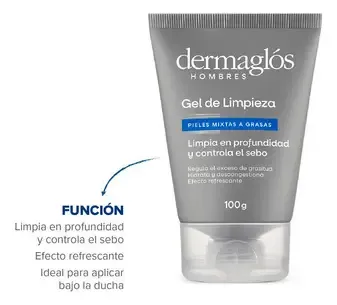 Gel De Limpieza Dermaglós Hombres Refrescante 100g