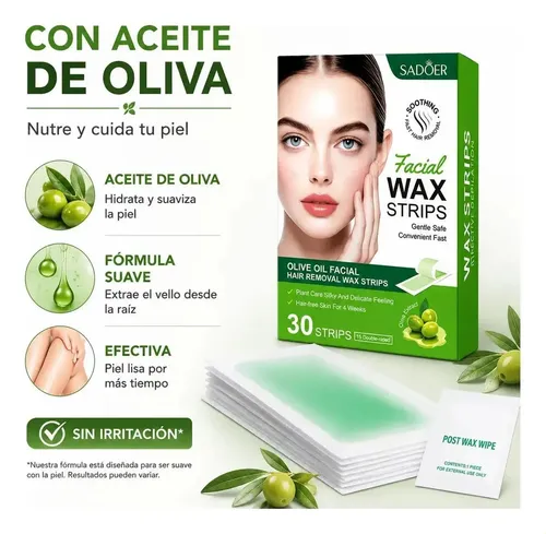 30 Tiras De Depilación Para Depilación Facial, De Piernas Y