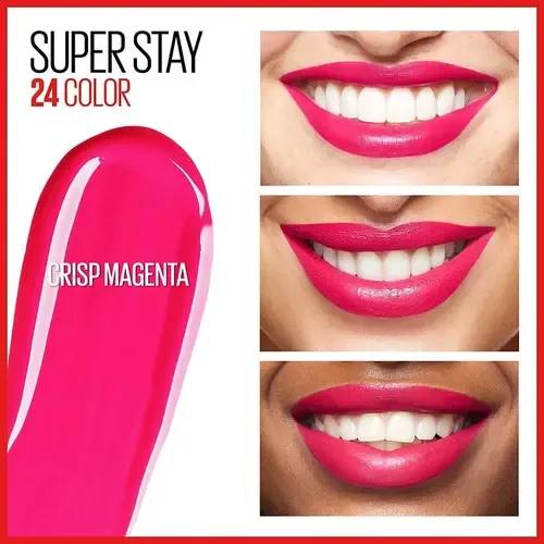 Labial Maybelline Líquido Indeleble Superstay 24h Color 305 Crisp Magenta