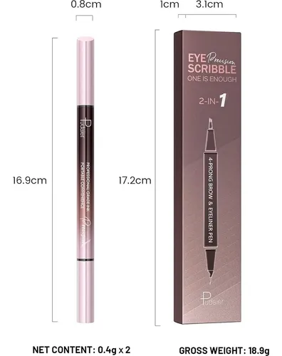 Lápiz Para Cejas Y Delineador Pudaier 2-en-1, Trufa