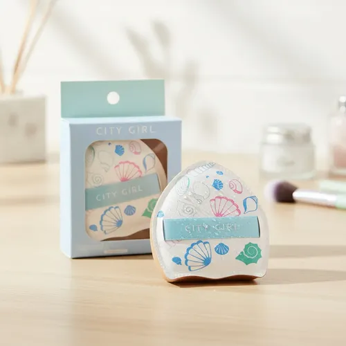 Esponja De Maquillaje Almejas City Girl P/ Apicar Difuminar Celeste