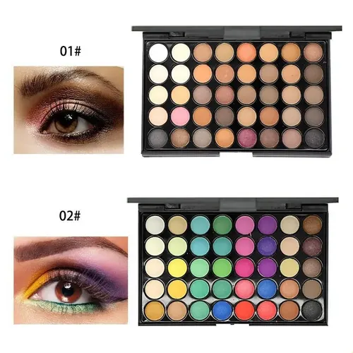 Paleta De Sombras De Ojos De 40 Colores, Libro De Plástico E