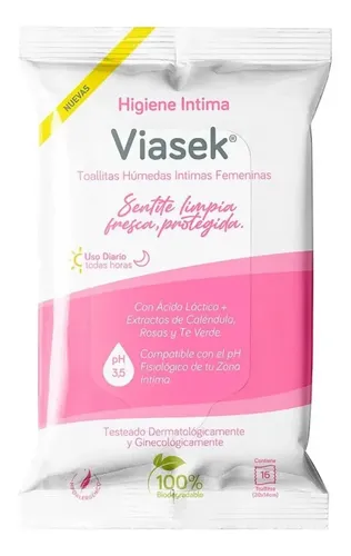 Viasek Toallitas Húmedas Intimas Femeninas X16 U