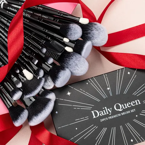 Set De Brochas De Maquillaje Daily Queen 29 Unidades Negro