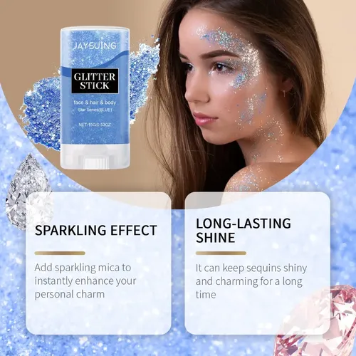 – Glitter Stick, Efecto Brillante For Rostro, Cabello Y