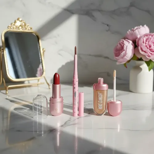 Lip Combo Labiales Delineador En Barra Gloss Efecto Brillo