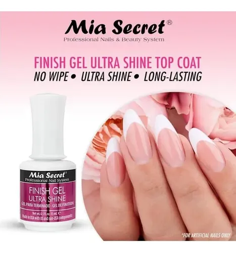 Finish Gel Top Coat Mia Secret 0.5 Fl Oz (pack De 3)