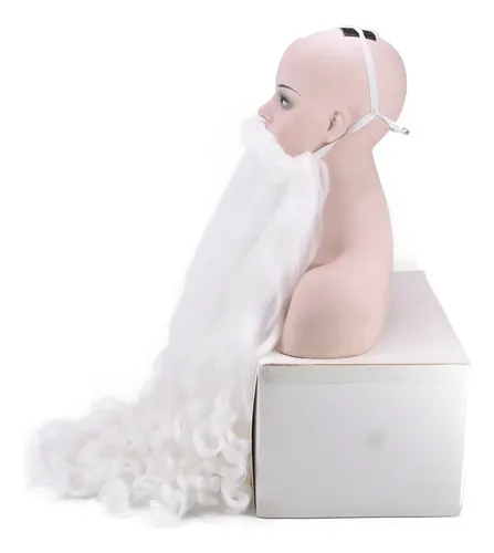Set De Peluca Y Barba De Papá Noel, Color Blanco, 80 Cm, Mat