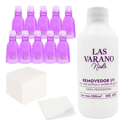 Kit Removedor Uv Broches Wipes Acetona Semipermanente Gel
