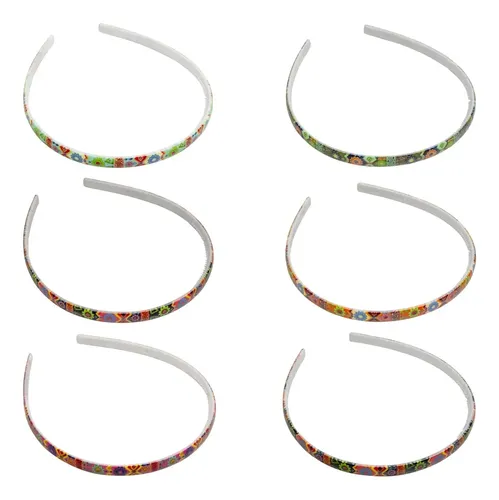 Vinchas Pelo Varios Diseños 6 Colores De 8mm Bag X 72 U