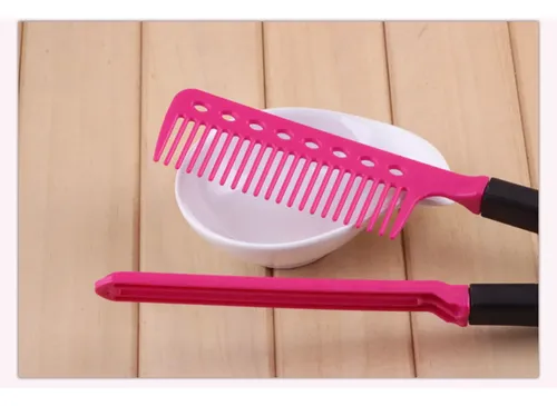 Peineta Roja En Forma De V Para Desenredar Y Peinar El Cabel Rosa E Preto
