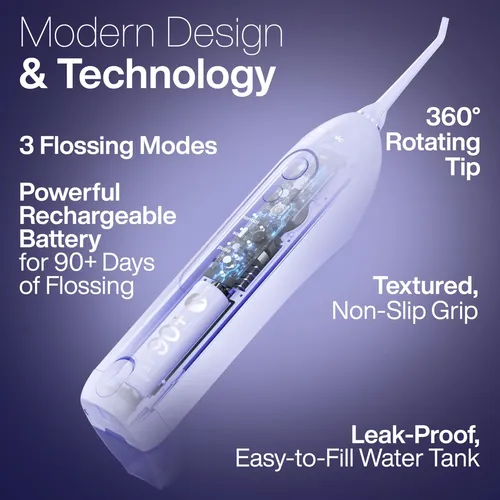 Aquasonic Irrigador Dental Inalambrico Portátil Lila
