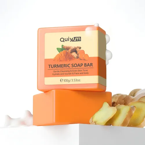 Jabón Corporal Quiyum Cúrcuma 100g Nutritivo 2 Piezas