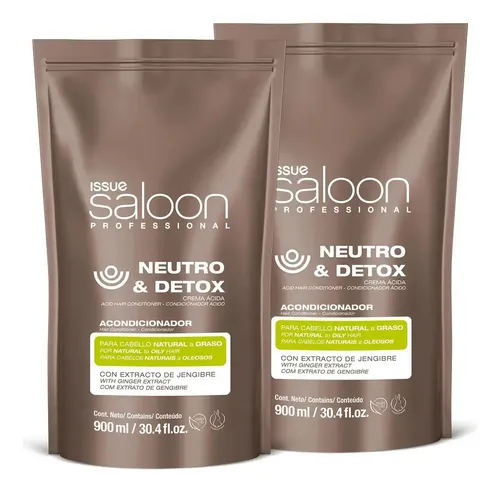 Issue Saloon Neutro & Detox Kit X 2 Acondicionador X 900