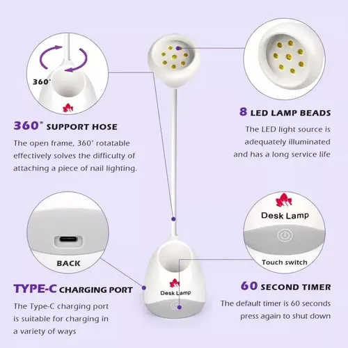 Cabina Inalambrica Flor Uv/led Soft Gel 36w Usb Recargable