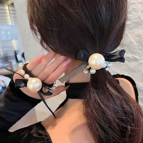 Cintas Elásticas Para El Pelo Con Perlas De Moda, Accesorios