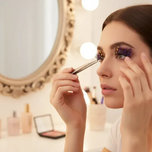 2 Pestañas Postizas Pluma Lunares Maquillaje Carnaval  Ydnis