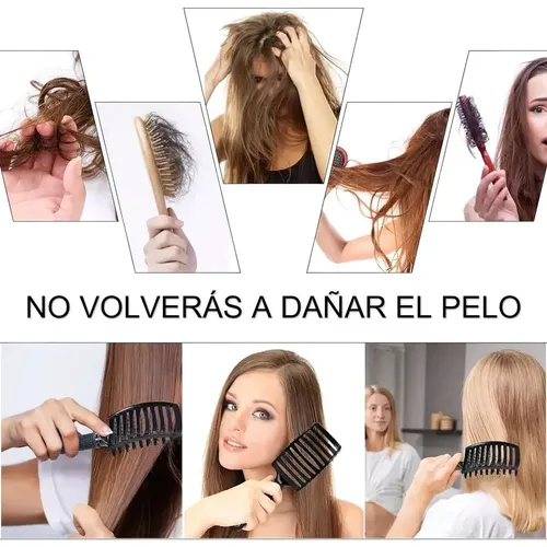 Cepillo Para Cabello + 5 Ligas Antitiro Y Masaje (xy)
