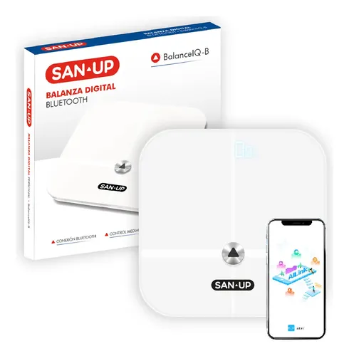 Balanza Digital Personal San Up Balanceiq-b Conexión Bluetooth + App – Color Blanco