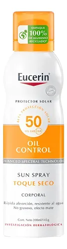 Protector Solar Eucerin Sun Spray Toque Seco Fps 50+ 200ml