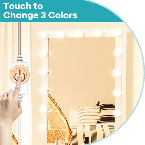 Kit 2 Focos Camarin Lamparas Luz Led Espejo Usb Maquillaje