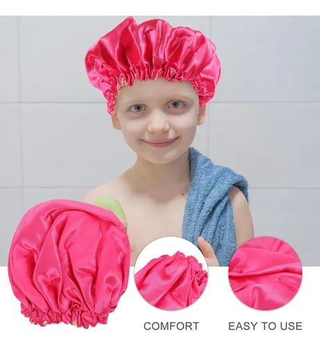 Gorro Rosado Elástico Para Dormir Doble Capa Suave