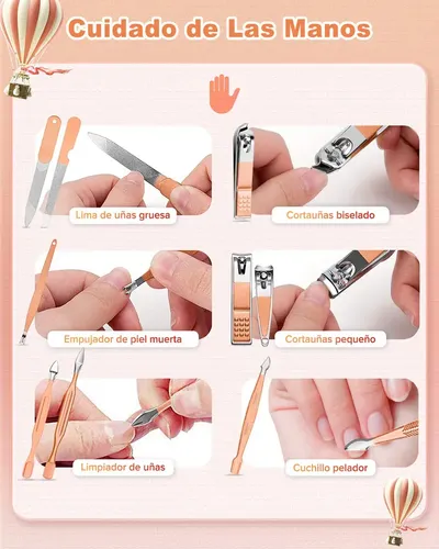 30 Pcs Set Manicura Portátil Estuche Alicate Tijera