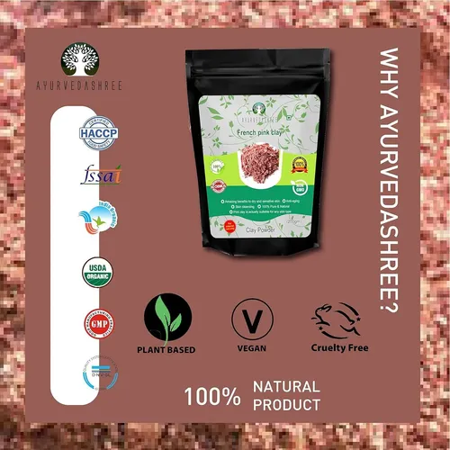 Mascarilla De Arcilla Rosada Francesa Ayurvedashree 200 G