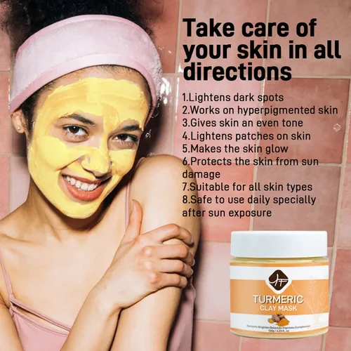 Mascarilla De Barro Con Cúrcuma, Iluminadora Facial, Hidrata Todo Tipo De Piel