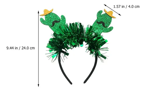 Aros De Pelo Cactus Verde 2 Piezas Para Fiesta
